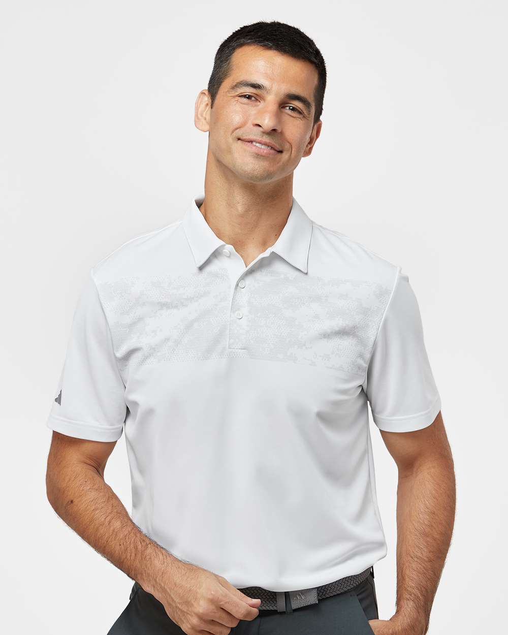 Adidas Camisas Polo de Hombre con estampado de camuflaje en el pecho - Unidades en la caja 24 Mixto 3 colores-Precio Unitario $ 14.75 USD