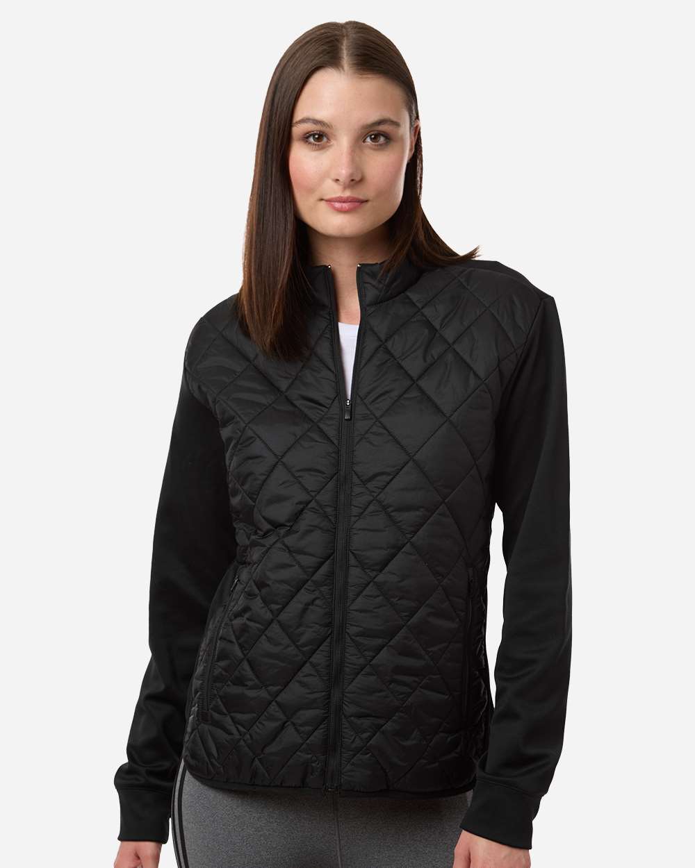 Adidas Chaqueta Acolchada Negra con Cremallera Completa de Mujer - Venta al por Mayor- Unidades en la caja 24- Precio unitario $ 22.50 USD