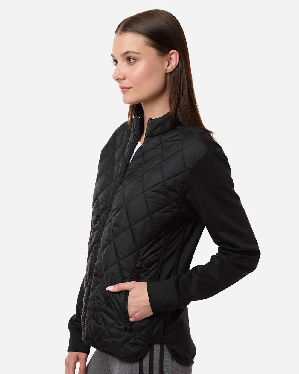 Adidas Chaqueta Acolchada Negra con Cremallera Completa de Mujer - Venta al por Mayor- Unidades en la caja 24- Precio unitario $ 22.50 USD