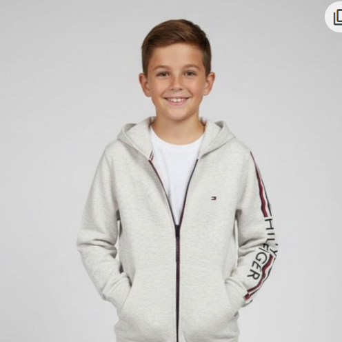 Tommy Hilfiger Sudaderas color Gris Claro Niños - Caja Mayoreo 24 Unidades Precio unitario $16.00