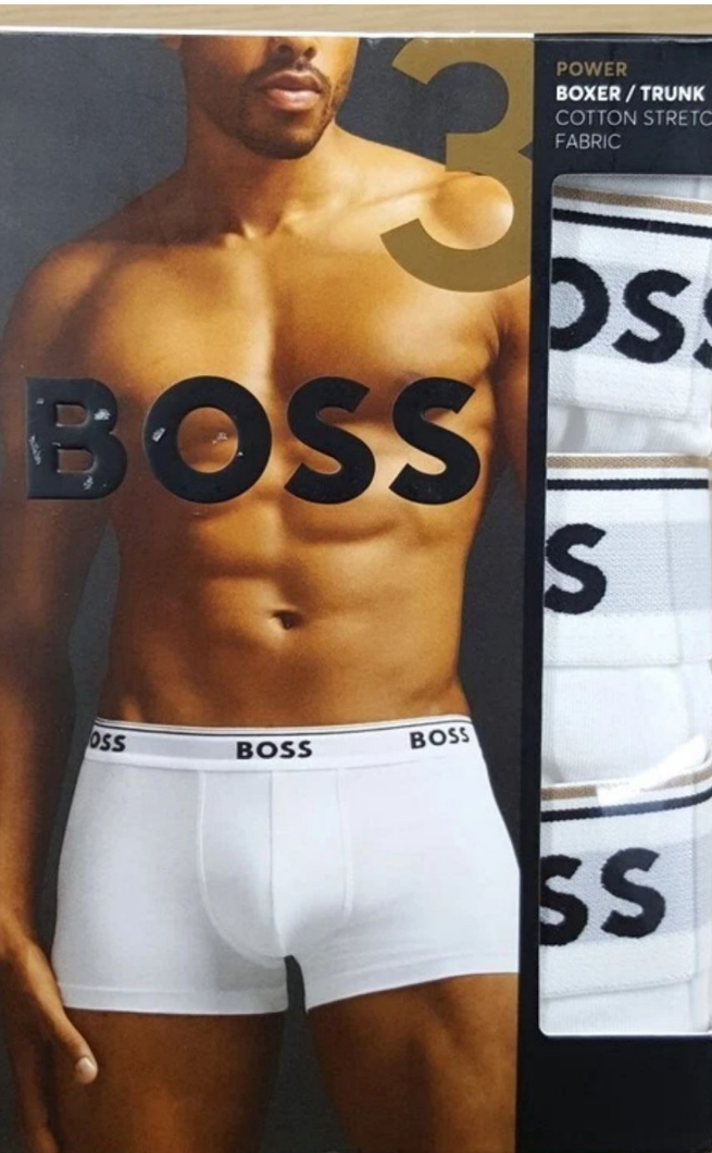 Hugo Boss Boxer de Hombre 3Pk en 1 . Precio al por Mayor- Pak por caja 96 Precio por Pk $17.50 USD