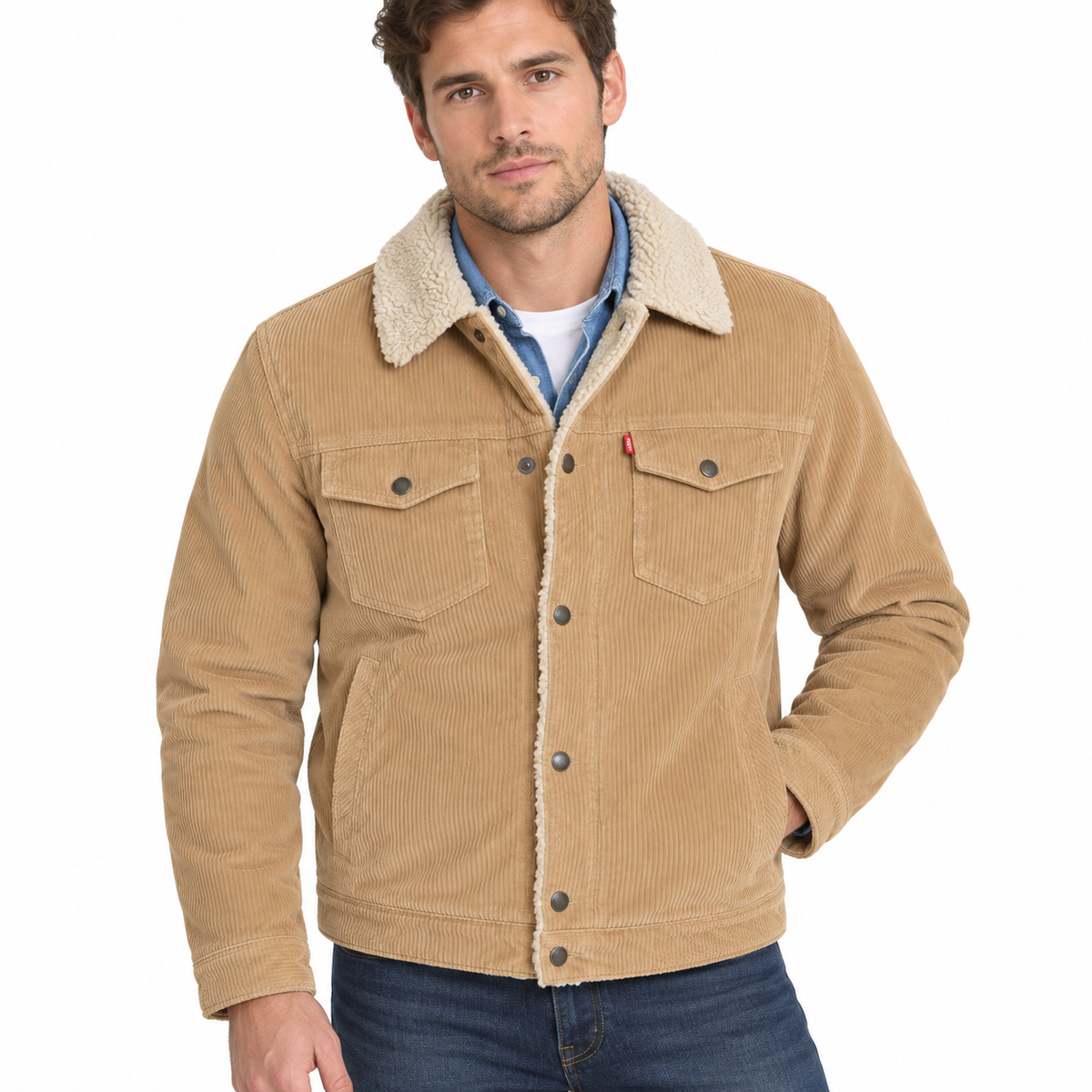 Levi's Chaquetas de Pana Sherpa para Hombre - Caja de 24 unidades - Precio $69.00 c/u