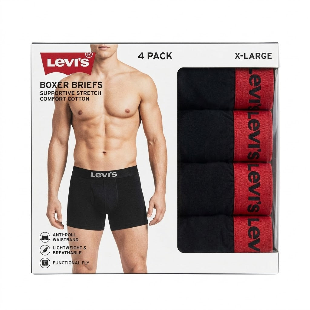 Levi's Boxer de Hombre - Caja de 36 Paquetes– Colores Mixtos – $17.50 c/u