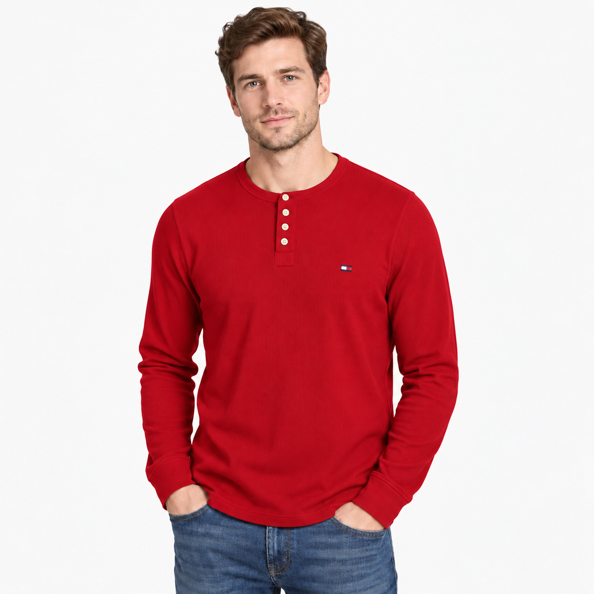 Tommy Hilfiger Camisetas de Hombre Henley - Unidades en la caja 48 - Precio unitario al por mayor $16.55 c/u