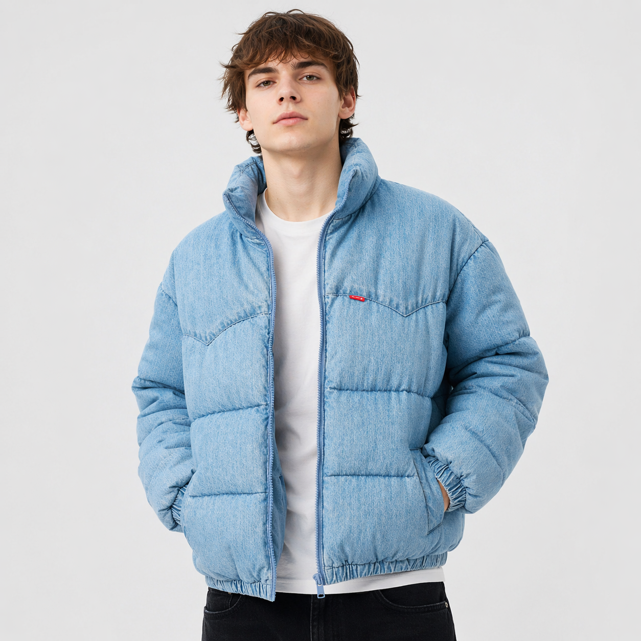 Levi's Chaqueta bomber acolchada de mezclilla -Azul - Caja 12 Unidades – Colores Mixtos – $43.50 c/u