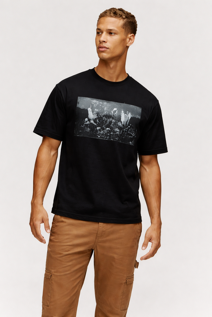 Psycho Bunny Jarvis Relaxed Fit Negro Camisetas Estampada de Hombre