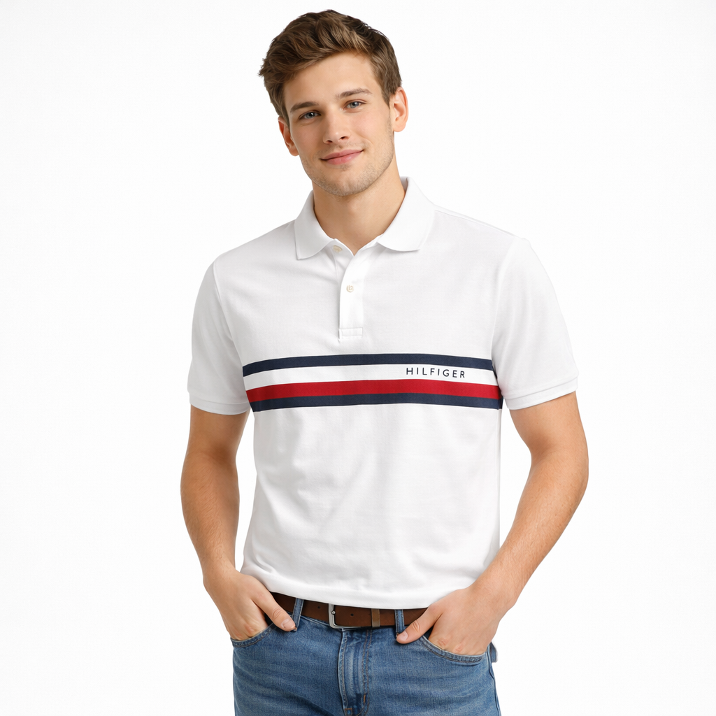 Tommy Hilfiger Camisas Polo raya horizontal en el pecho – Caja 48 Unidades – Colores Mixtos – $27.95 c/u