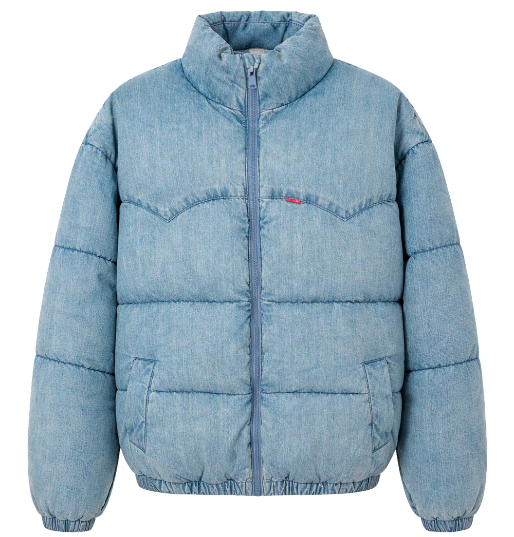 Levi's Chaqueta bomber acolchada de mezclilla -Azul - Caja 12 Unidades – Colores Mixtos – $43.50 c/u