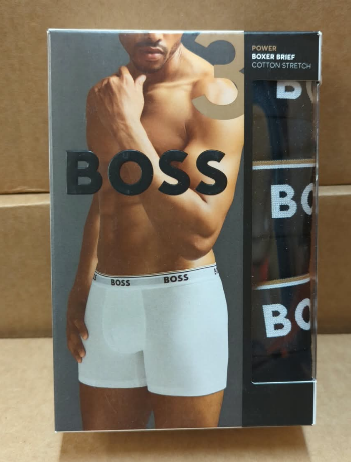 Hugo Boss Boxer de Hombre 3Pk en 1 – Caja de 48 Paquetes – Precio $29.50 c/u