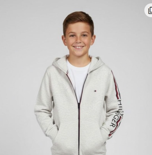 Tommy Hilfiger Sudadera - Buzo de Niño color Gris claro Al por mayor Unidades en la caja 24 Precio Unitario $16.00