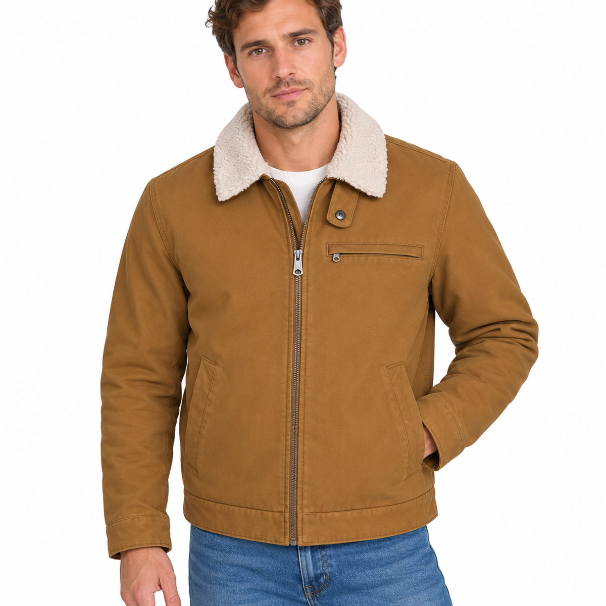 Levi's Chaquetas estilo aviador western para hombre con cuello sherpa - Caja de 24 unidades - Precio $69.00 c/u